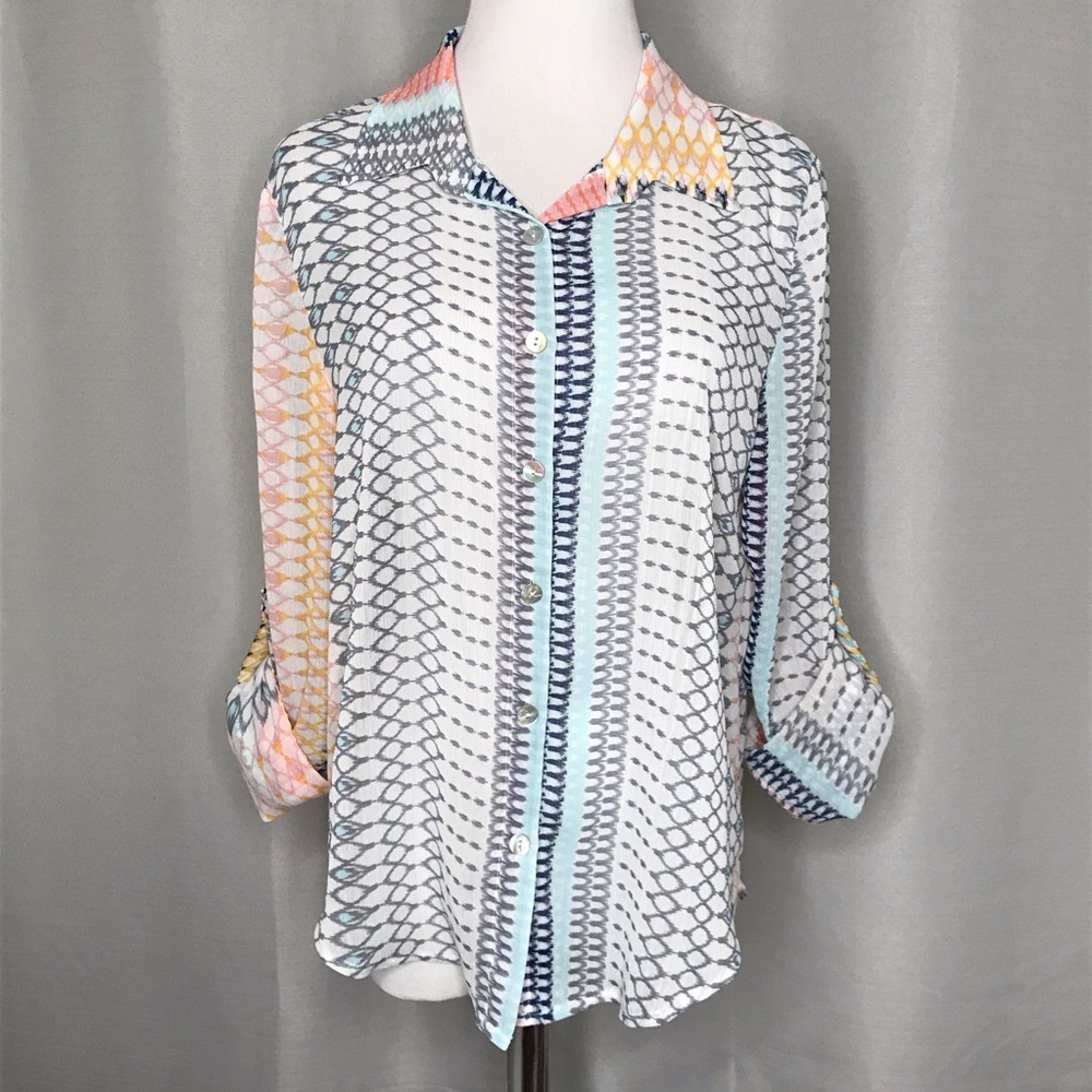 Living Doll roll tab blouse